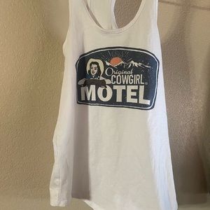 Original cowgirl motel distressed looked tank